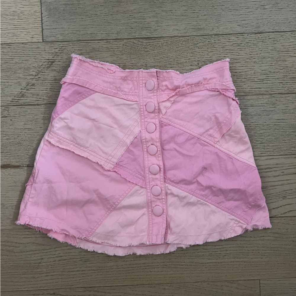 Loveshackfancy Pink Patchwork Skirt - image 1